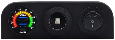 Produktbild von ProRide 12V USB-Lader 2 USB QC3.0, 3-fach Panel, Zigarettenanschluss