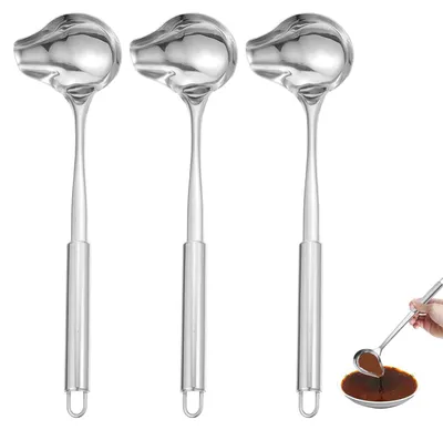 Productafbeelding van Set van 3 roestvrijstalen sauzenlepels 30 cm