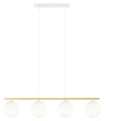 Productafbeelding van Hanglamp Allora van goudkleurig staal en opaalglas