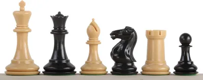 Produktbild von Exklusive Staunton Schachfiguren Nr. 6, creme/schwarz, Metall gewichtet (König 95 mm)