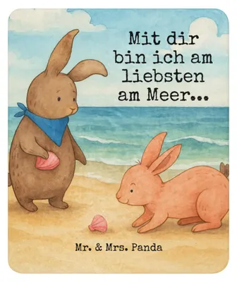 Produktbild von Mr. & Mrs. Panda Sofadecke Hasen Muschel Design 130 x 155 cm - Weiß - Geschenk, Strand, Muscheln, Tagesdecke, Decke, Plaid, Heimdecke, Meer, Beste Freundin, Kuscheldecke