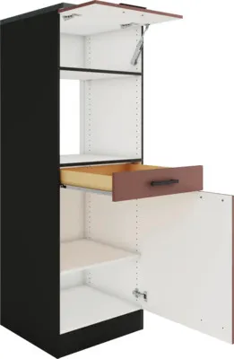 Produktbild von Optifit Umbauschrank für Mikrowelle Nizza407 BxTxH 60 x 60 x 174,4 cm rostrot matt zerlegt Anschlag reversibel KUNI MHM6