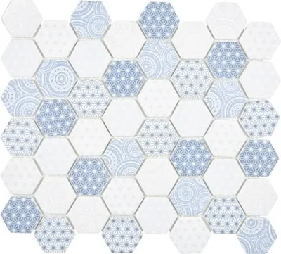 Produktbild von Glasmosaik Emily HX45 Hexagon 32,40x28 cm hellblau