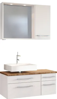 Produktbild von Held Möbel Unterbecken-Set Davos 90 cm -D- (links) weiß/matt weiß