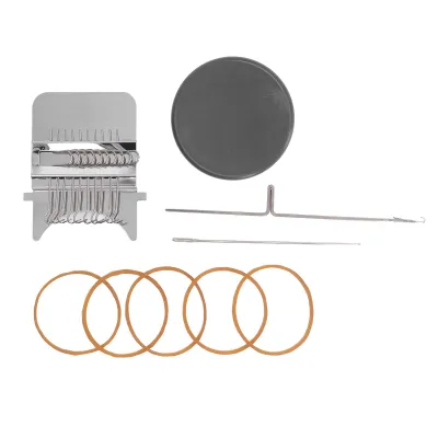 Produktbild von Mini-Strickmaschine mit 10 Nadeln, einfache Bedienung, Mini-Webmaschine, Handstrickmaschine für Reparaturen zu Hause, Grau