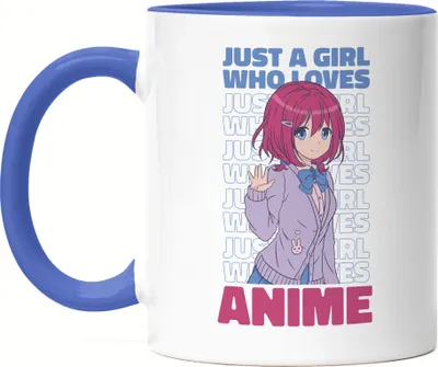 Produktbild von Just A Girl Who Loves Anime Tasse Blau Otaku Baka Manga Fans Geschenkidee