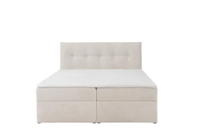 Produktbild von Ravio Boxspringbett Toronto 140x200 mit Bettkasten, Polsterbett mit Bonell Matratze & Topper – Luxus für dein Schlafzimmer, Gerra - Creme