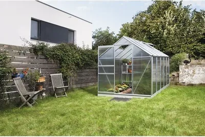 Produktbild von Gewächshaus Vitavia Venus 6200 Hohlkammerplatten 4 mm inkl. Fundament 195x321 cm Aluminium