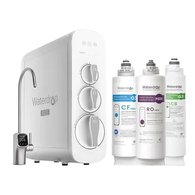 Immagine prodotto di Sistema di filtrazione dell'acqua a osmosi inversa Waterdrop WD-G3P600, con 1 confezione di filtri di ricambio aggiuntivi