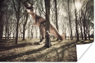Produktbild von MuchoWow® Poster Dinosaurier - Wald - Baum 90x60 cm - Schlafzimmer