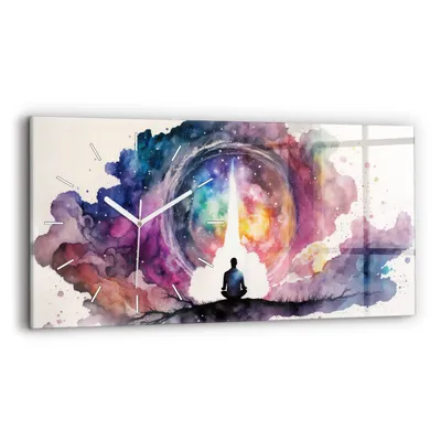 Produktbild von Wallfluent Wanduhr – Stilles Quarzuhrwerk - Uhr Dekoration Wohnzimmer Schlafzimmer Küche - Zifferblatt mit Strichen - weiße Zeiger - 60x30 cm - Meditationslebensstil