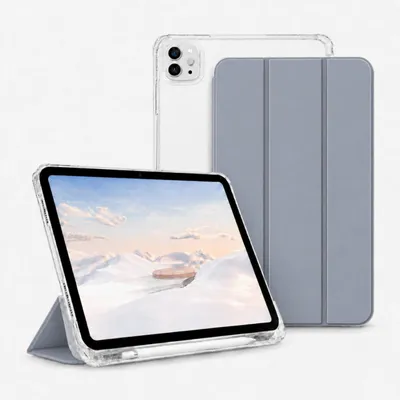 Produktbild von Hülle für iPad Pro 11 Zoll M5 2025 & M4 2024 – Klapphülle mit transparenter Rückseite, Stifthalter, Standfunktion & Stoßschutz