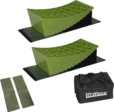 Produktbild von 2 x Ausgleichsrampe mit Unterlegmatte 13,5 T 32x15x11 / 19x15x8 cm Kunststoff Wohnmobil