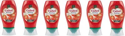 Produktbild von 6x Calvé Ketchup Squeeze FritesSoße Tafelsauce natürliche Inhaltsstoffe 250ml