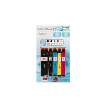 Produktbild von United Office Druckerpatronen Multipack geeignet für Epson mit Chip, Nr. E33