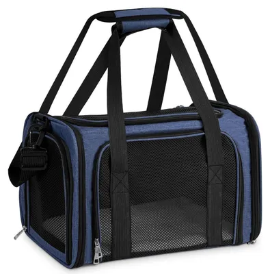 Obrázek produktu pro Přenosná taška pro kočky a psy, skládací, rozměry 50 x 34 x 34 cm, tmavě modrá