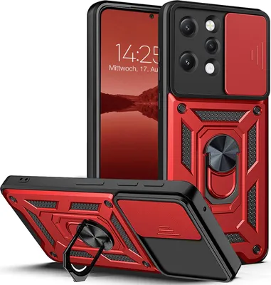 Produktbild von Armor Handyhülle für Xiaomi Redmi 12 Kameraschutz Handy Panzer Case Cover Schutzhülle Outdoor Farbe: Rot