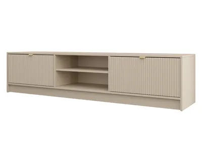 Produktbild von MIRJAN24 TV-Lowboard Tireno 2K, mit zwei Klappen, Aluminiumgriff in der Farbe Gold (Farbe: Sandbeige)