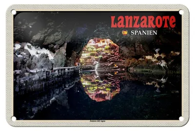 Produktbild von Blechschild Reise 18x12cm Lanzarote Spanien Jameos del Agua Schild