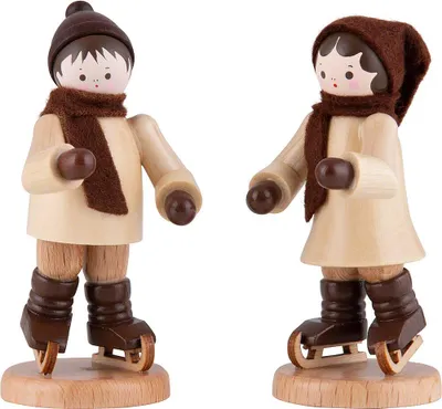 Produktbild von Thiel-Figur Schlittschuhkinderpaar - natur (7cm) von Romy Thiel
