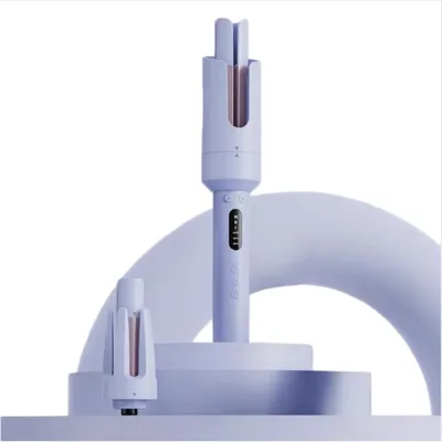 Produktbild von INF Doppelrohr-Welleneisen für große Wellen – Patentierter Rotlicht-Haarschutz, Europäischer Stecker, Halbummantelter Anti-Verbrühschutz, 30s Schnellaufheizung, Automatische Abschaltung Blau