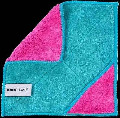 Immagine prodotto di Panno in microfibra Kochblume - 18x18 cm turchese-rosa