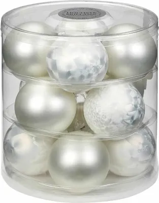 Produktbild von Weihnachtskugeln 12 Stk 7.5cm eislack weiß matt