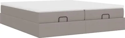 Produktbild von Ottoman-Bett mit Matratzen Taupe 200x200 cm Stoff