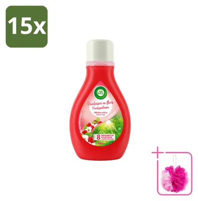 Imagen del producto de 15 unidades de ambientador en spray Air Wick, aroma frambuesa y flores, 375 ml. Pack ahorro