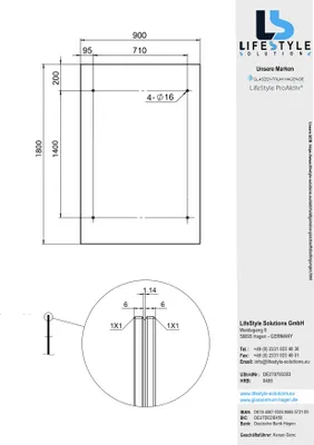 Obrázok produktu pre Glaszentrum Hagen 180x90 cm Sklenena strieska Priehladna BK-L