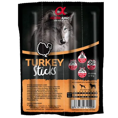Produktbild von Alpha Spirit 8436586310417, Snacks, Hund, Adult, Türkei, 10 g