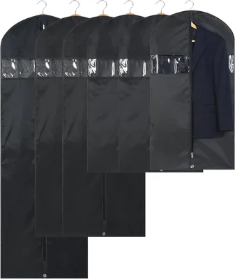 Imagen del producto de Funda para colgar ropa, a prueba de polvo, de 180 x 60 cm, con ventana transparente, ideal para trajes