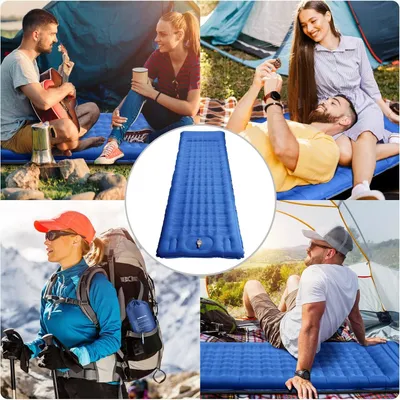 Produktbild von Famanu selbstaufblasende Schlafmatte 12 cm - wasserdicht, mit Fußpumpe und Kissen, grün