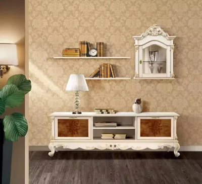 Produktbild von Wohnwand Regale Wohnzimmer Holz Weiß Wandvitrine Wand Regale Italy Neu