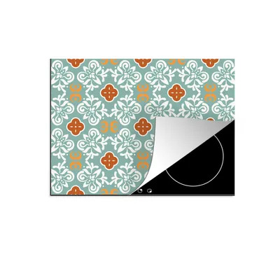 Produktbild von KitchenYeah© Herdabdeckplatte Muster - Blumen - Abstrakt , 75x52cm, Küche Deko, Glaskeramikkochfeld Herdabdeckung, Abdeckplatte fùr Kochfeld