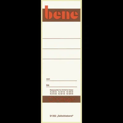 Produktbild von Rückenschild f. 91300, kurz/breit, weiß, selbstklebend, für Hartpappe-
