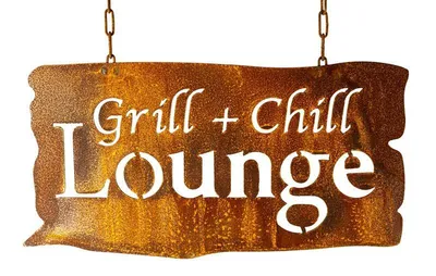 Produktbild von Rost Schild Grill und Chill 24x46 cm Edelrost Schild BBQ grillen Gartendeko