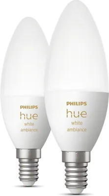Produktbild von Philips Hue LED Lampe E14 2er Set 5,2W 320lm White Ambiance