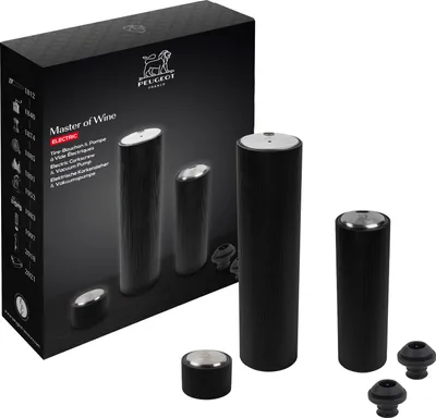 Produktbild von PEUGEOT Geschenkset MASTER OF WINE Elektrischer Korkenzieher und Vakuumpumpe