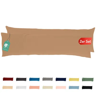 Produktbild von Jersey Kissenbezug 2er Set 40x145 cm 100% Baumwolle  Beige