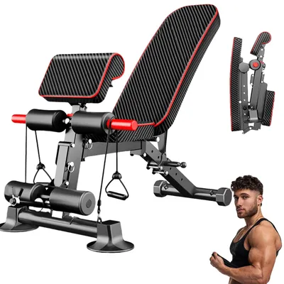 Image de Bancs de musculation, forte capacité de charge, utilisation multifonctionnelle, noir