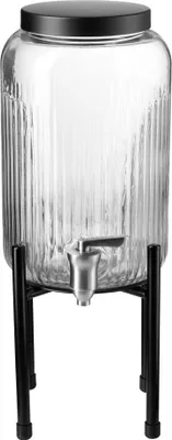 Produktbild von APS 10452 Getränkespender INDUSTRIAL, Gestell und Deckel aus Metall, Behälter aus Glas, 3,5 Liter, Ø 16 cm, Höhe 40 cm
