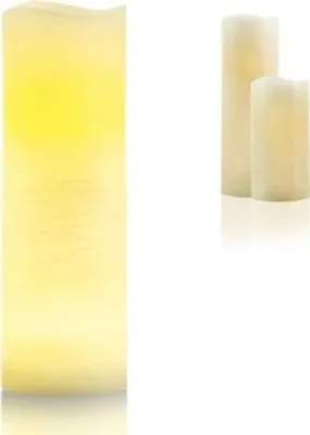 Zdjęcie produktu dla Świeca woskowa LED Medi duża 10x30 cm kremowa