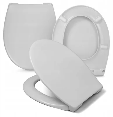 Produktbild von WC Sitz - Toilettensitz - für Cersanit President - Weiß - 44,5 Cm X 37 Cm - Antibakteriell - Abnehmbar - Toilettendeckel