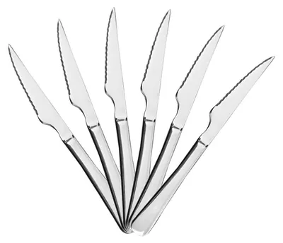 Produktbild von 6 Fleischmesser aus Edelstahl, 22,5 x 2,05 cm