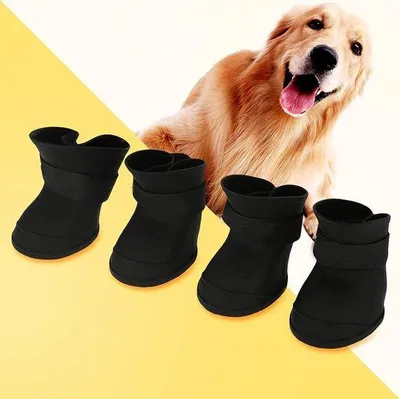 Immagine prodotto di Scarpe antiscivolo impermeabili in silicone per cani, nere, taglia M