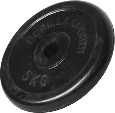 Obrázok produktu pre Gorilla Sports Pogumovaný záťažový kotúč, 5 kg
