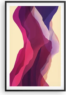 Produktbild von Gerahmtes Poster - Schwarzer Rahmen - Abstraktion Berge Rosa - 61x91,5 cm - Wand Bild - Wanddeko - Wandbilder - Kunstposter - Wandposter - Bilderrahmen - Bilder - Kunstdruck - Wandbild P2BPA61x91-4288