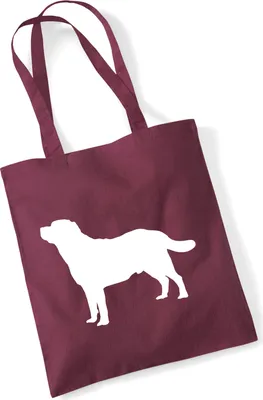 Produktbild von Huuraa Jutebeutel Labrador Retriever Silhouette 10 Liter Burgundy Baumwolle Tasche Geschenkidee