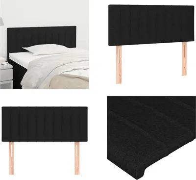 Produktbild von vidaXL Kopfteil Schwarz 100x5x78/88 cm Stoff - Kopfteil - Kopfteile - Bett-Kopfteil - Bettkopfteil